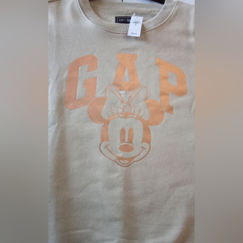 GAP Women's Gray and Gold Minnie Mouse Shirt